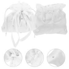 2 Pcs Wedding Handbag Bride Tote Clutch Purse Bridal Purses for Weddings