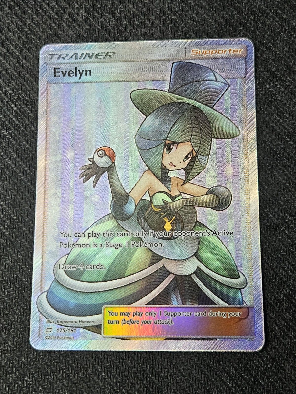Pokemon Cards: Team Up Ultra Rare Full Art: Evelyn 175/181 MINT