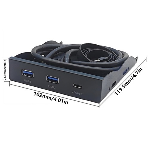 19Pin to Two USB 3.2 and USB Type C Front Panel for Data Transfer - Afbeelding 8 van 8