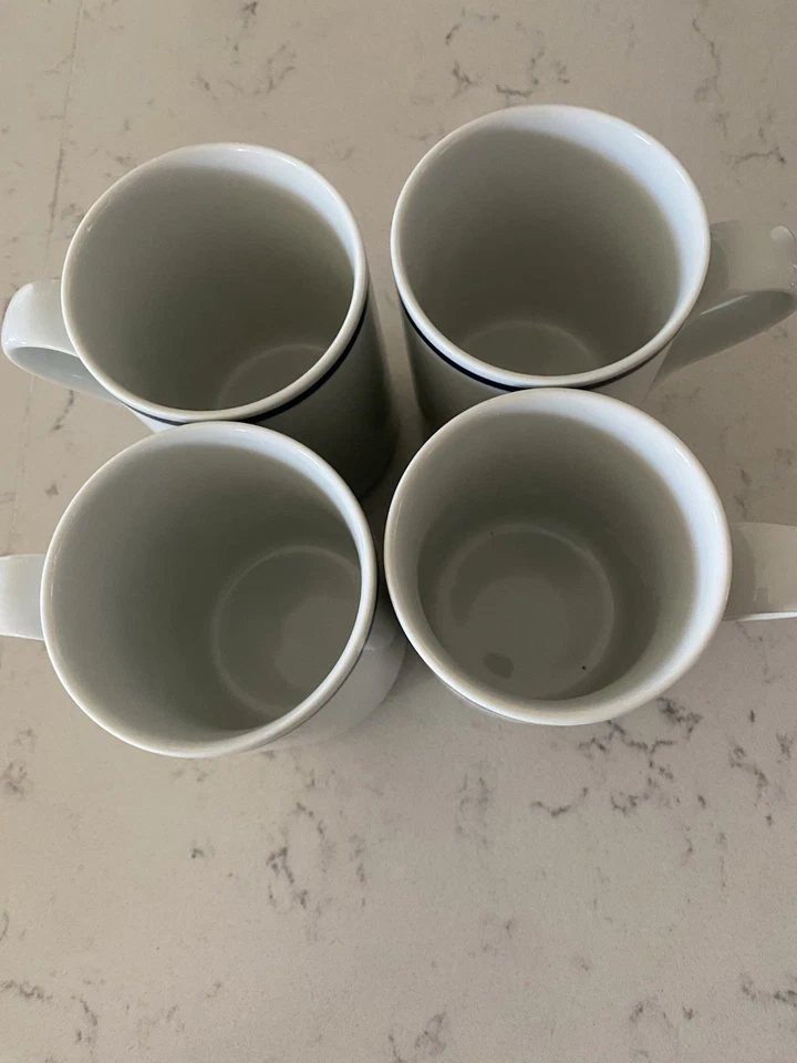 4 tazas de café Dansk Bistro Christianshavn rayas azules taza té JAPÓN ¡BONITO! 8 OZ Foto 3 de 4
