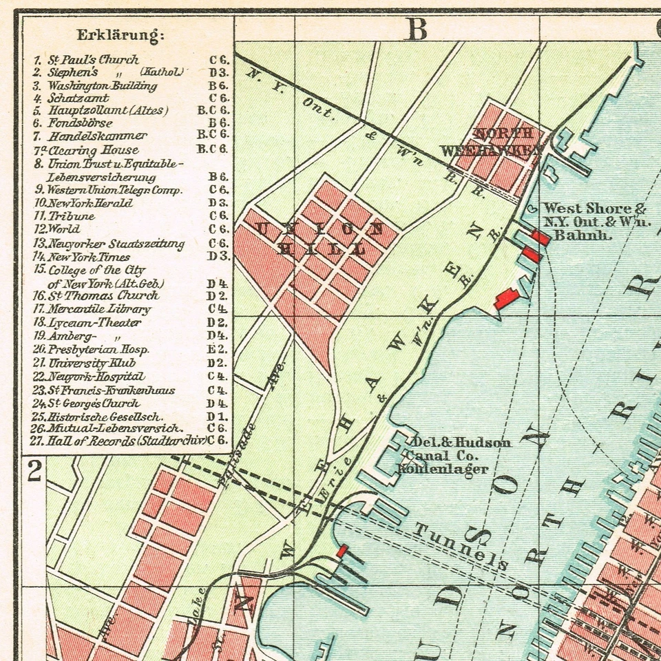 ¡NUEVA YORK 1910 CON FECHA! Mapa Original Plan Brooklyn Manhattan Estado de Nueva York Estados Unidos Foto 2 de 4