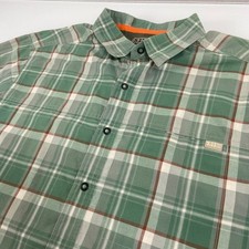 5.11 Tactical Mens Medium Green Plaid Snap Up Short Sleeve Shirt Workwear Pocket