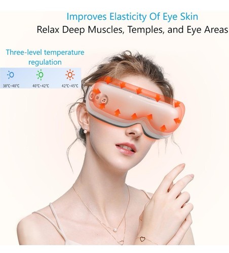 Masajeador de Ojos con Calor, Máscara de Ojos Calefacción con Bluetooth Música Cuidado de Ojos Regalo 6Modos - Imagen 4 de 5