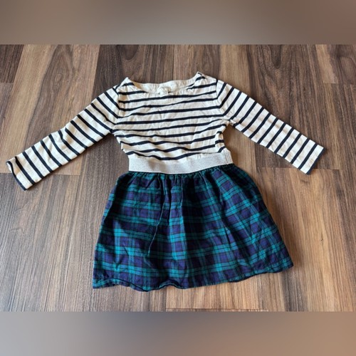 J. CREW CREWCUTS 2T Mädchen bedrucktes Mixy Kleid 100 % Baumwolle kariert adrette Schule - Bild 2 von 6