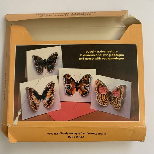 Vtg 1981 Current Butterfly Note Cards 3D 2 Boxes W Envelopes  - Picture 3 of 16