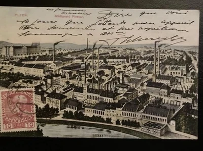 1908 KLEINE POSTKARTE PILSEN TSCHECHOSLOWAKEI PLZEN - Bild 1 von 2