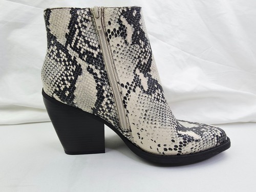 Madden Mädchen Größe 10 Damen Klicck Block Heel Seitlicher Reißverschluss Schlangenprint Stiefeletten NEU - Bild 1 von 13