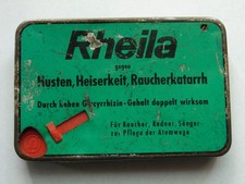 Einhanddose m. Knopfschieber, Rheila gegen Husten,... Raucherkatarrh, D.B.G.M.