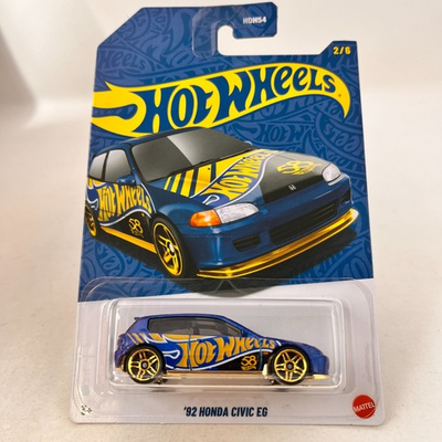 #ad Honda Civic EG * 2025 Hot Wheels 58th Anniversary Blue amp; Gold Chrome $4.59