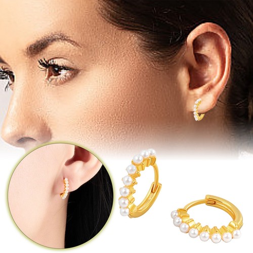 Daily Commuting Simple Mini Pearl Small Gold Plated Earrings Exquisite