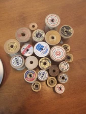 Lot 23 Vintage & Antique Sewing Thread Wooden Spools — Empty