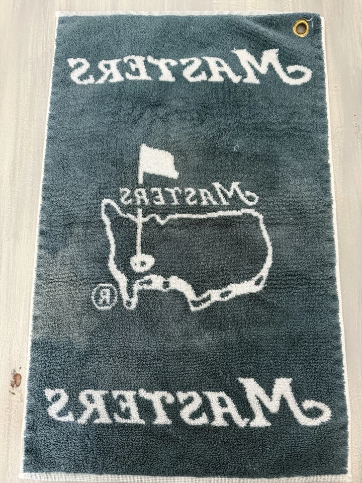 Toalla bolsa tejida blanca y verde Masters Golf Tournament Augusta National 24x15 Foto 2 de 4