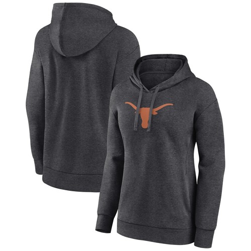 Women's Charcoal Texas Longhorns Primary Logo Pullover Hoodie
