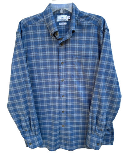 Southern Tide Intercoastal Shirt Men's Medium Blue Plaid 92% Polyester 2% Spande - Picture 8 of 8