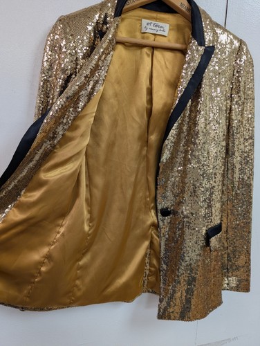 Torn by Ronny Kobo Gold Sequin Jacket Sz XS - Picture 8 of 10
