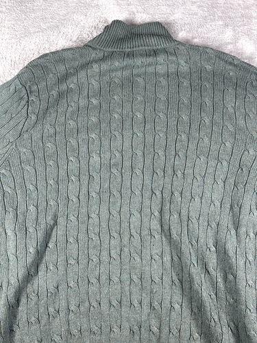 Polo Ralph Lauren Sweater Mens XXL Tussah Silk Cable Knit Henley Jumper Grandpa - Picture 6 of 11