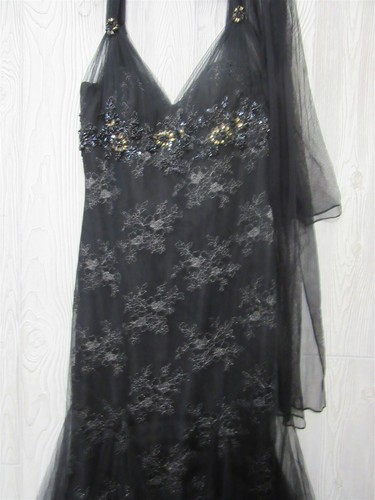 Victorian Trading Co. Montage Mon Cheri Queen Anne Evening Gown Black sz 8 - Picture 4 of 6