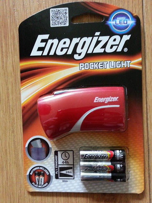 BRAND NEW ENERGIZER POCKET LIGHT TORCH LED WITH 3 AAA BATTERIES 632631 BLUE