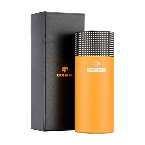 Reise gelb Zeder gefüttert Zigarrenröhre Humidor Luftbefeuchter Hygrometer hält 5 Zigarren - Bild 5 von 6