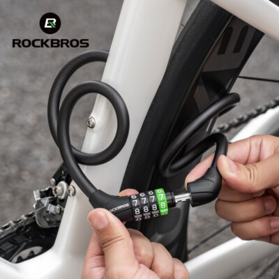 ROCKBROS Bike Cable Lock 4-Digit Password Zinc Alloy Lock