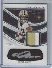 2023 Panini Immaculate Chris Olave #EB-CO Eye Black Patch Auto /49