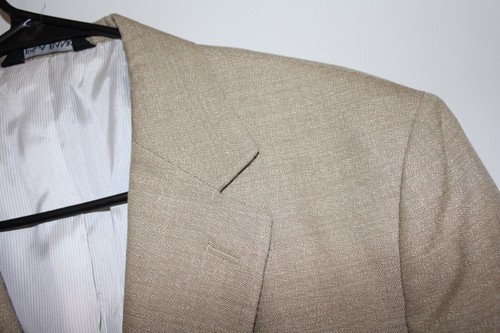 BROWN WEAVE JOS. A. BANK LINEN / WOOL BLEND SPORT COAT sz 42R blazer suit jacket - Picture 2 of 5