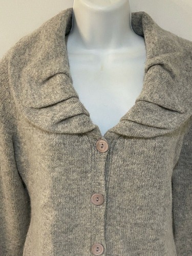 Sarah Spencer Cardigan Sweater Lambswool Angora Rabbit Hair Medium Shawl Collar - Picture 2 of 7