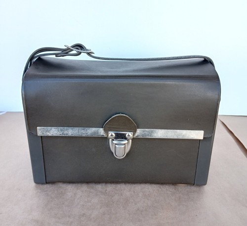 Vintage Camera Carry Bag Hard Case With Strap Faux Brown Wood Vinyl Satchel Rare - Picture 2 of 13