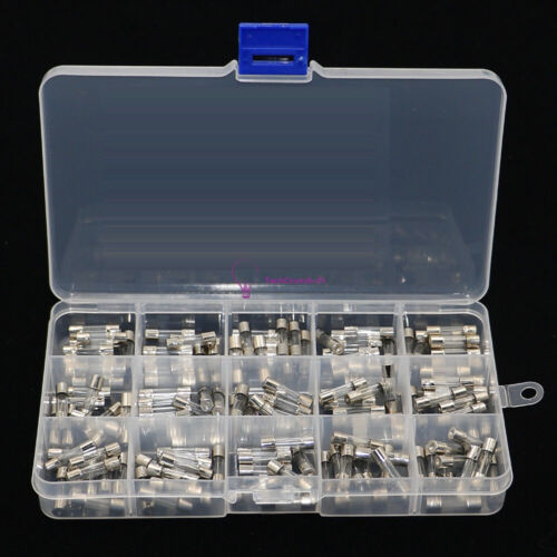 150pcs x 5x20mm 0.1A-30A Fine Fuse Glass Fuse Glass Tube Fuse with Box - Imagen 3 de 5