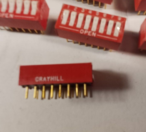 Lot of 9 NOS Grayhill Gold Leg Dip Switches w/original tape on tops - Picture 3 of 3