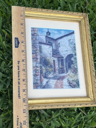 Vintage altes Dorf Mittelmeer Frankreich Italien Drucke signiert 8,5"x11" 3er Set - Bild 11 von 12