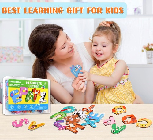 Magnetic Letters, Fridge Alphabet Magnets ABC for Toddlers 1-3, Cute Animal - Picture 7 of 7