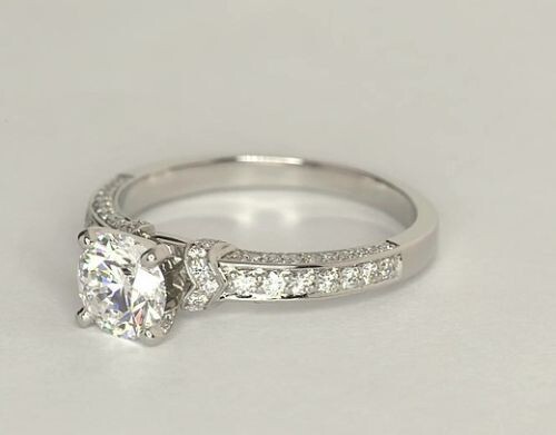 14K Weißgold Rundschliff Labor Moissanit Braut Verlobungsring für Frauen - Bild 6 von 10