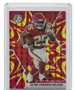 2020 Mosaic Clyde Edwards-Helaire Rookie Gold Reactive Prizm SP #212 Chiefs