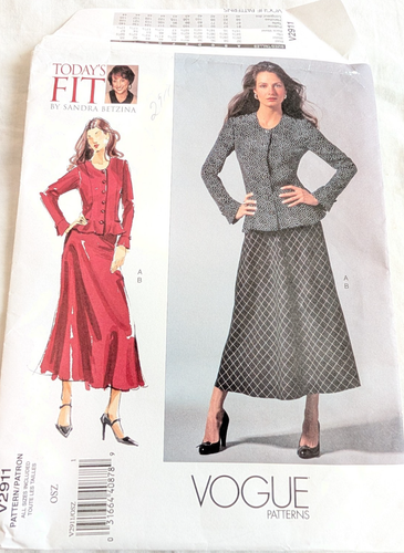 Vogue Women's Sewing Pattern BLOUSE & SKIRT V2911 Sandra Betzina Sz A to J UNCUT - Picture 7 of 7