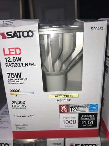 5 SATCO S29431 PAR30LN 12.5 Watt LED LONG NECK Dimmable LIGHT BULB 1000 Lumens - Picture 7 of 13