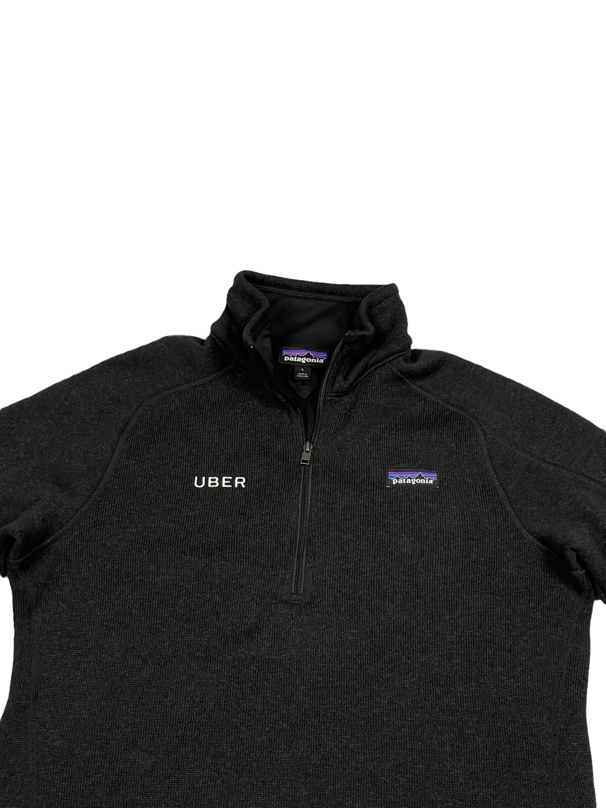 Patagonia Women's Black Better Sweater 1/4 Zip Size L - Embroidered Uber Logo Patagonia Women's Black Better Sweater 1/4 Zip Size L - Embroidered Uber Logo