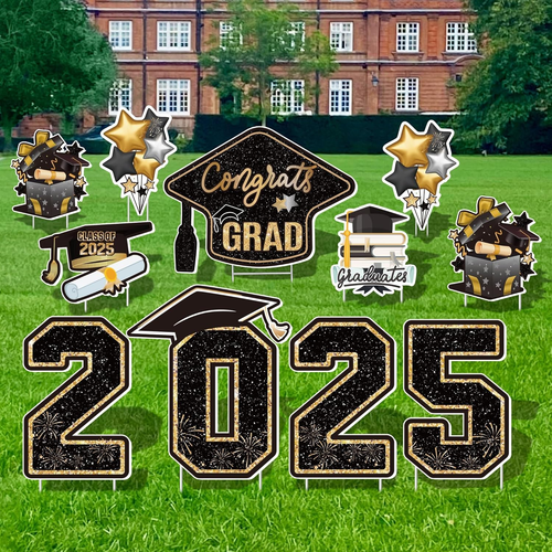Large 11 PCS Graduation Yard Signs Class of 2025, Congrats Grad Outdoor Lawn Yar - Picture 8 of 12