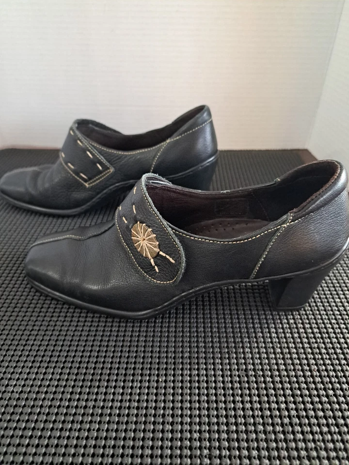 Zapatos Mules Tsonga Mujer Talla 38 (US 6) Negro Cuña Cuero Foto 4 de 4