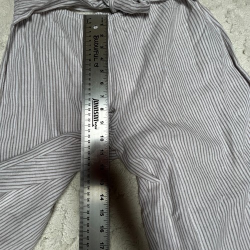 Beach Lunch Lounge Women's High Rise Striped Pants Large in Banana Pudding New - Picture 8 of 9