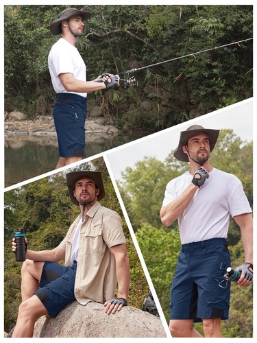 Men's Hiking Cargo Shorts Quick Dry Zipped Pockets Outdoor Casual Fishing Pants - Picture 104 of 110