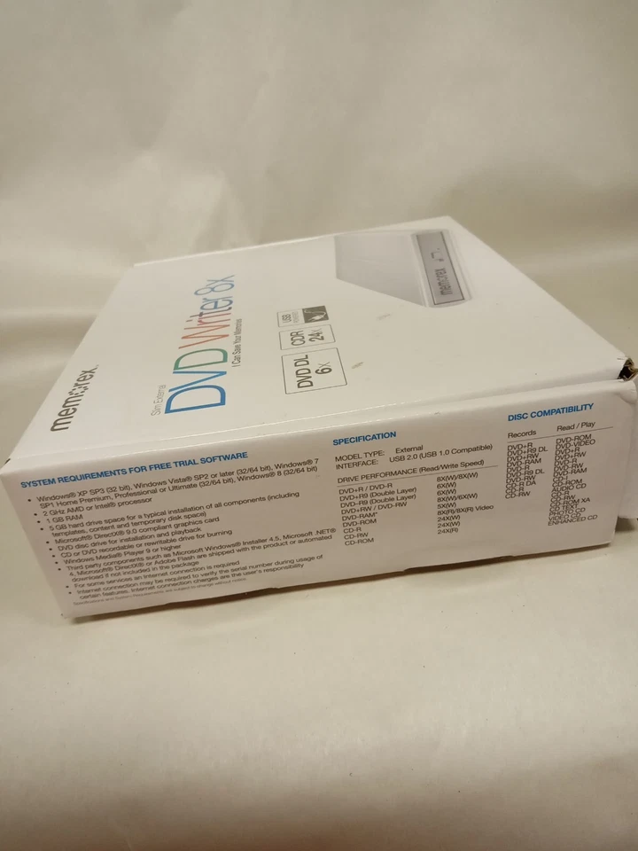 Memorex DVD Writer 8X USB External Multi Format Slim DVD - Image 3 of 4