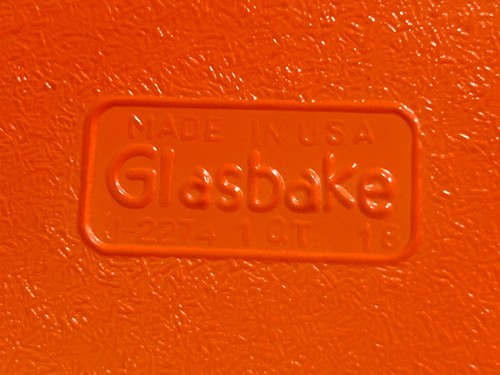 MCM Peach Glasbake 1Qt Covered Casserole J2274-75 & Warming Stand - Picture 11 of 15