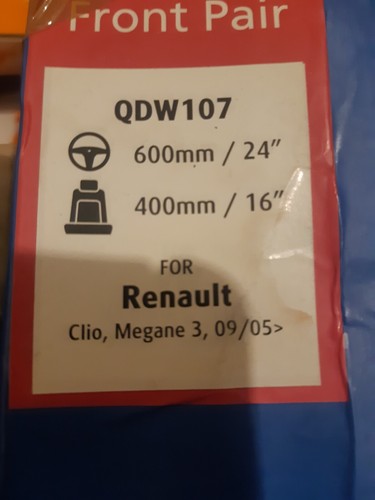 QDW107 RENAULT CLIO MEGANE 3 WIPER BLADES - Picture 4 of 4