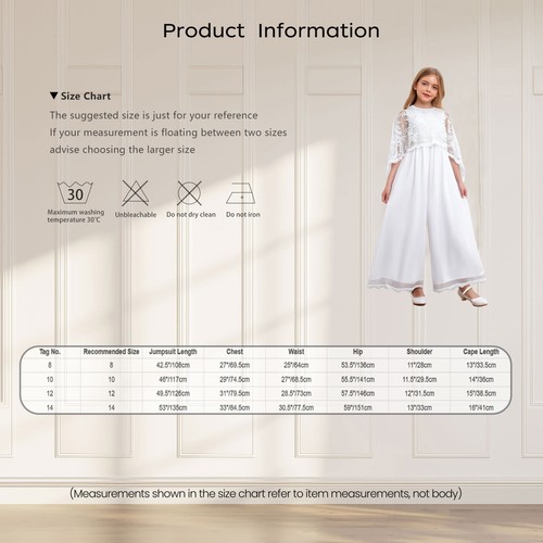 Girl Jumpsuit Lightweight One Piece A Self-tied Belt Rompers Dress Up Bodysuit - Picture 37 of 61