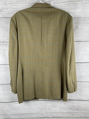 43L Burberry Mens 2 Button Superfine Wool/SilkBlazer Sport Coat Sand Window Pane - Picture 9 of 12