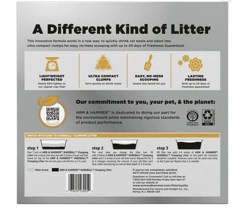 7lb, ARM & HAMMER Hardball Lightweight Cat Litter, Clumping, No-Mess Scooping - Picture 2 of 10