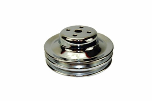 Chrome Steel Double Groove Water Pump Pulley - Fits Ford SBF 289 1965-1966