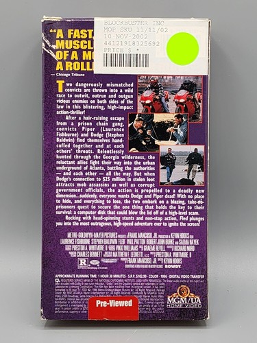 Fled VHS Movie Laurence Fishburne Stephen Baldwin Salma Hayek 1996 Action Comedy - Picture 2 of 3