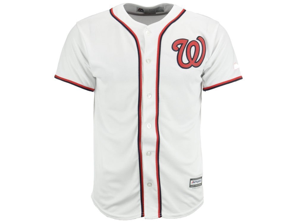 Youth Majestic White Washington Nationals Official Cool Base Jersey